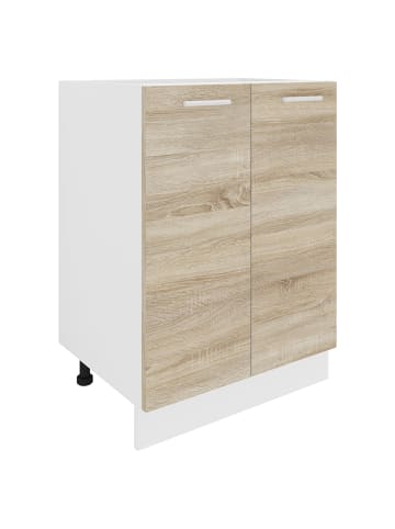 VCM  Küchenschrank B 60 cm Unterschrank Drehtüren Esilo in Weiß / Sonoma-Eiche