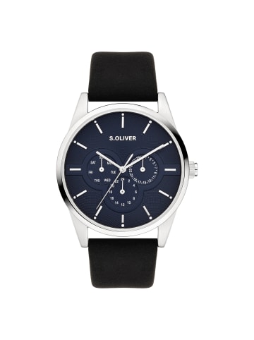 s.Oliver Armbanduhr Round Basic in schwarz