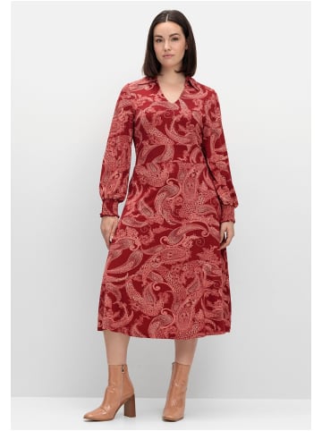 sheego by Joe Browns Jerseykleid in weinrot gemustert