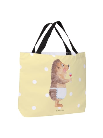 Mr. & Mrs. Panda Shopper Igel Wein ohne Spruch in Gelb Pastell