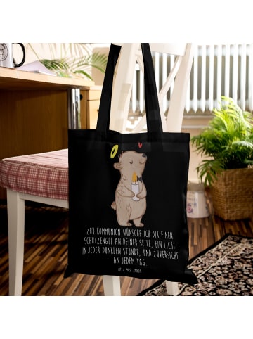 Mr. & Mrs. Panda Shopper Bag Bär Kommunion  mit Spruch in Schwarz