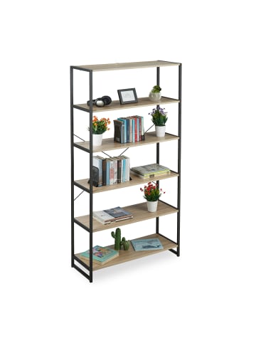 relaxdays Standregal in Braun - (B)95 x (H)180 x (T)50 cm