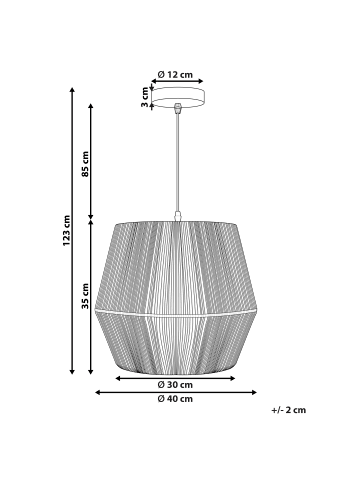Beliani Pendelleuchten GWERU in Schwarz - (W) 30 x (H) 35 x (L) 30 cm