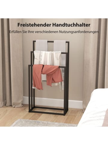 HOMCOM Handtuchhalter-45L x 21,5B x 85H cm-Schwarz