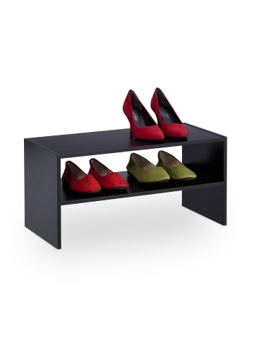relaxdays Schuhregal in Schwarz - (B)60 x (H)29,5 x (T)29,5 cm
