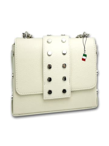 Florence Leder Umhängetasche, Abendtasche Florence Tasche beige, weiß ca. 20cm
