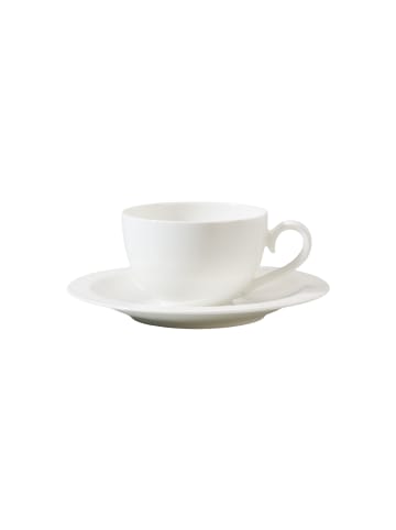 Villeroy & Boch 2er Set Cappuccinotasse mit Untertasse White Pearl in Weiß 310 ml in weiß