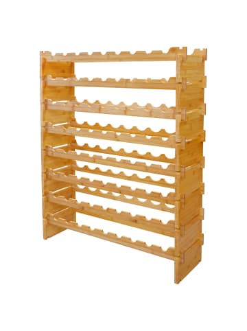 relaxdays Weinregal in Natur - (B)85 x (H)107 x (T)25,5 cm