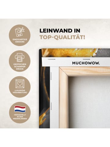 MuchoWow Leinwand bilder Gesicht gold schwarz (BxH)