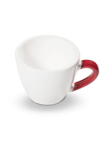 Gmundner Keramik Variation Bordeauxrot Espressotasse in Weiß