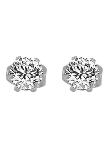 Adeliás Damen Ohrringe – Ohrstecker aus Edelstahl mit Zirkonia in silber