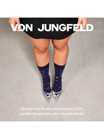 von Jungfeld Motivsocken Signature Icons in Blueberry Dark Blue