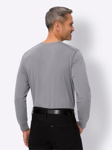 Sieh an! Langarm-Shirt in grau-meliert