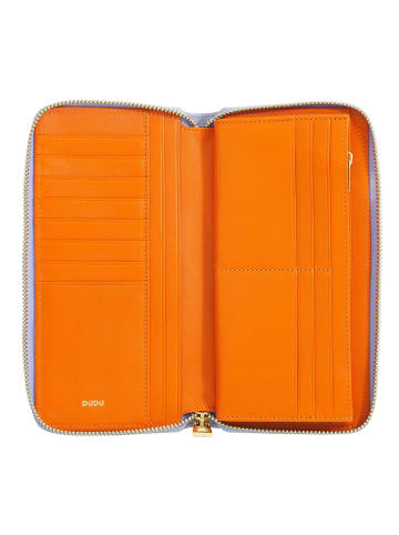 DuDu Up Geldbörse RFID Schutz Leder 20 cm in lilac-orange
