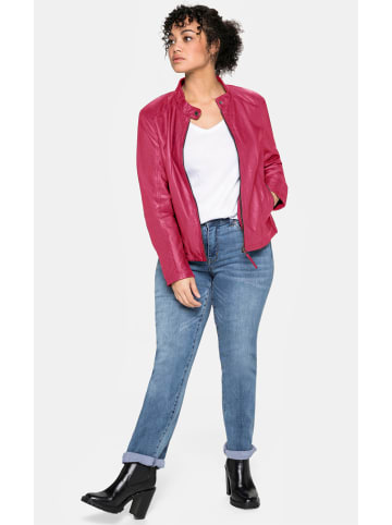 sheego Lederjacke in orchidee