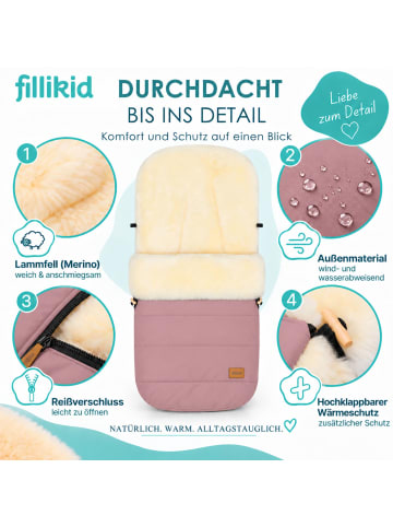 fillikid Winterfußsack Bernina Lammfell Exklusiv in Altrosa