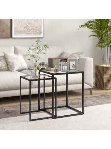 HOMCOM Beistelltisch Set-42L x 42B x 51H cm-Schwarz