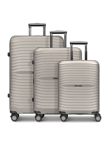 Stratic Shine 4 Rollen Kofferset 3-teilig mit Dehnfalte taupe