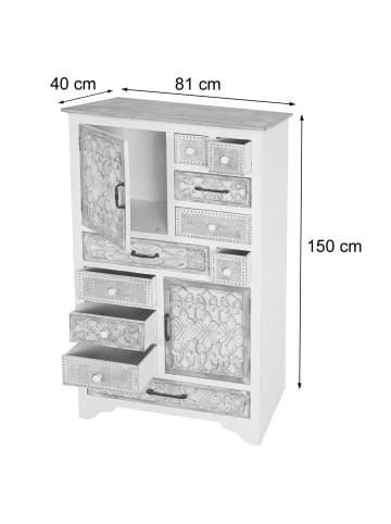 MCW Apotheker Kommode J48 Shabby-Look Vintage, Weiß-braun