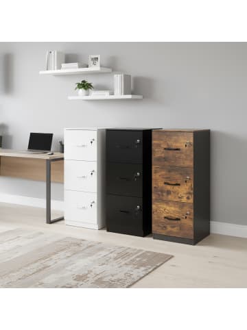 relaxdays Aktenschrank in Weiß - (B)40 x (H)103 x (T)40 cm