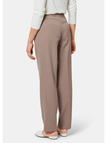 GOLDNER Kurzgröße:  Hose mit Gürtelschlaufen, pflegeleicht in taupe