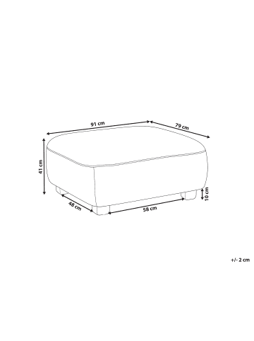 Beliani Sofaelement AMLI in Weiß/Braun - (W) 79 x (H) 41 x (L) 91 cm