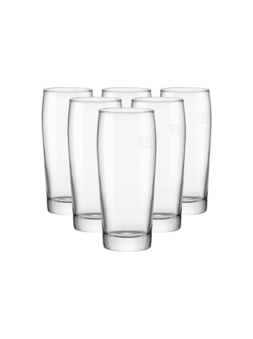 VAN WELL 6er Set Willi Becher geeicht Willy 0,25 l in transparent