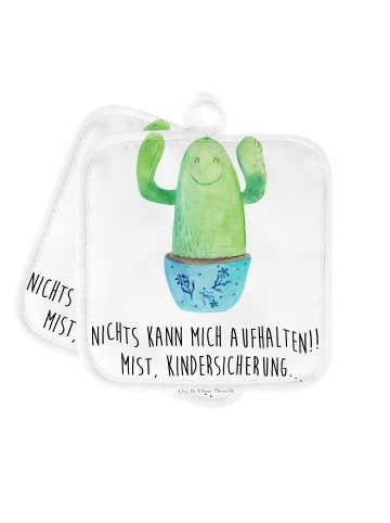 Mr. & Mrs. Panda topfhalter Kaktus Happy mit Spruch in Weiß