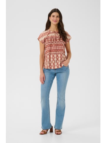 Cream Kurzarm-Bluse CRTiah Regular fit in Ethnic Geometric Pale