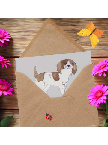 Mr. & Mrs. Panda Deluxe Karte English Springer Spaniel Freude mi... in Grau Pastell