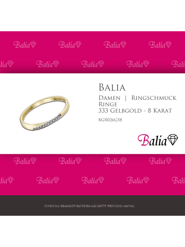 BALIA 333 Gelbgold - 8 Karat Damen Ringe Swing Fingerring 58 (18,5)