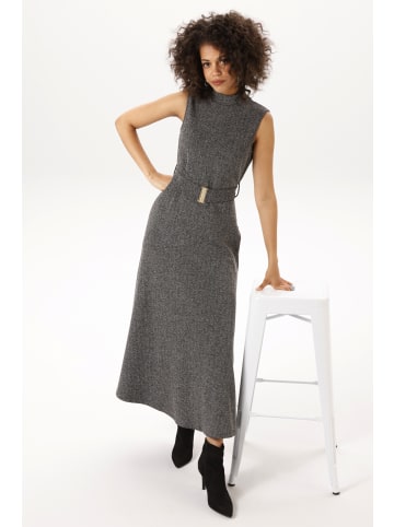 Aniston CASUAL Maxikleid in anthrazit-weiß-meliert
