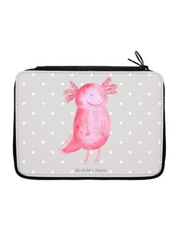 Mr. & Mrs. Panda Menschr Axolotl Glücklich ohne Spruch in Grau Pastell