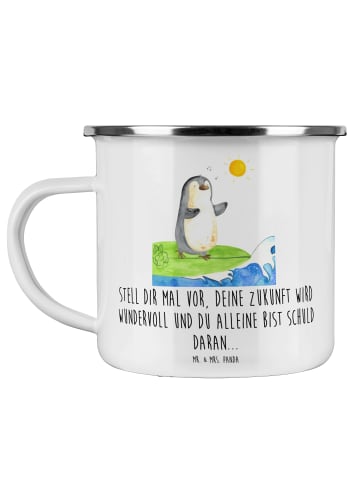 Mr. & Mrs. Panda Becher Emaille Mutig zu sich selbst stehen mit ... in Weiß