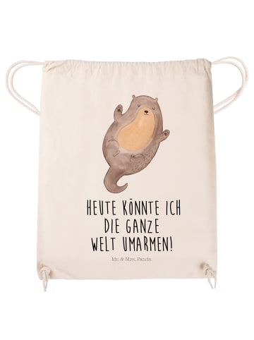 Mr. & Mrs. Panda Jutebeutel Otter Umarmen mit Spruch in Creme