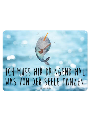 Mr. & Mrs. Panda Blechschild Narwal Gitarre mit Spruch in OZeichenanblue