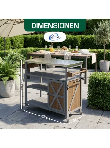 Coemo Servierwagen James Kücheninsel/-wagen in Grau
