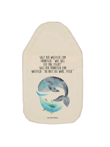 Mr. & Mrs. Panda Wärmflasche Walfisch Thunfisch mit Spruch in Weiß