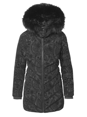 KOROSHI Gepolsterte lange Parka in schwarz