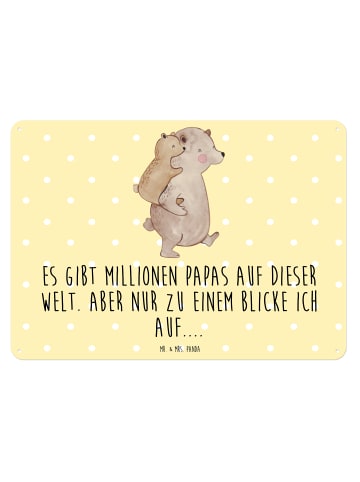 Mr. & Mrs. Panda Wandbild Papa Bär mit Spruch in Gelb Pastell