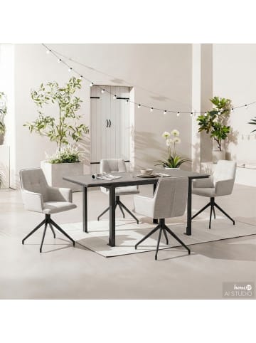 home24 home24 Klapptisch aus pulverbeschichtetem Aluminium in Grau - 70 x 74 x 70 cm in Grau