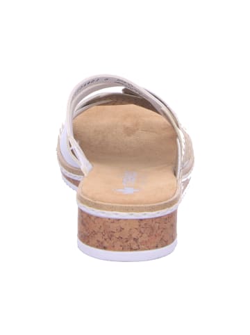 rieker Pantoletten in weiss/lightgold