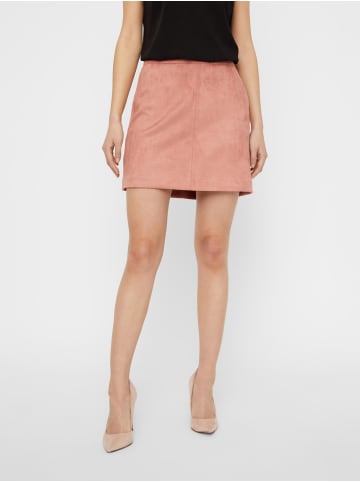 Vero Moda Velours Minirock Feiner Samt Nicki SKIRT VMDONNADINA in Rosa-2