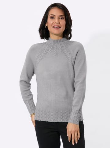 WITT WEIDEN Stehkragen-Pullover in steingrau-meliert