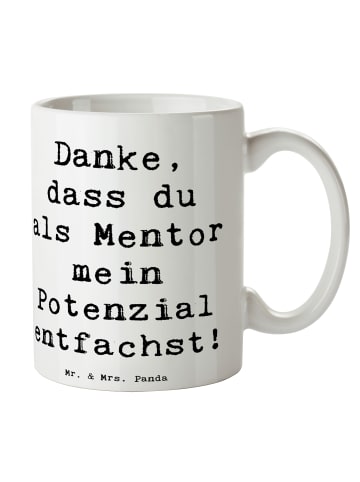Mr. & Mrs. Panda Becher Spruch Mentor Potenzial mit Spruch in Weiß