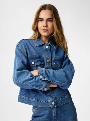 Pieces Jeansjacke in Medium Blue Denim