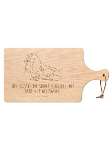 Mr. & Mrs. Panda Schneidebrett Hund Basset Hound mit Spruch in Transparent