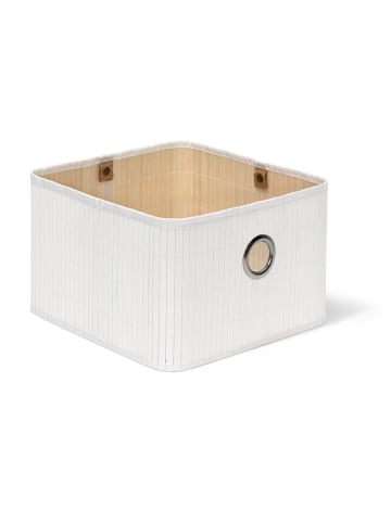 relaxdays 3x Aufbewahrungskorb in Weiß - (B)31 x (H)20 x (T)31 cm