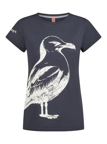 Salzhaut Rundhals T-Shirt für Damen in marineblau