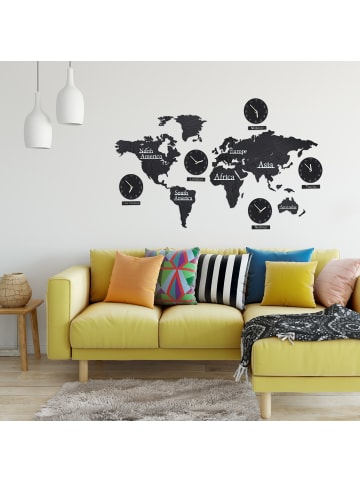 relaxdays Weltkarte in Schwarz
